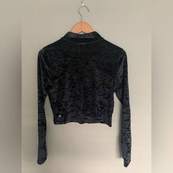 RARE NWOT 🔥 Lululemon All Aligned Mock Neck Long Sleeve *Crushed Velvet Black - Picture 5 of 8
